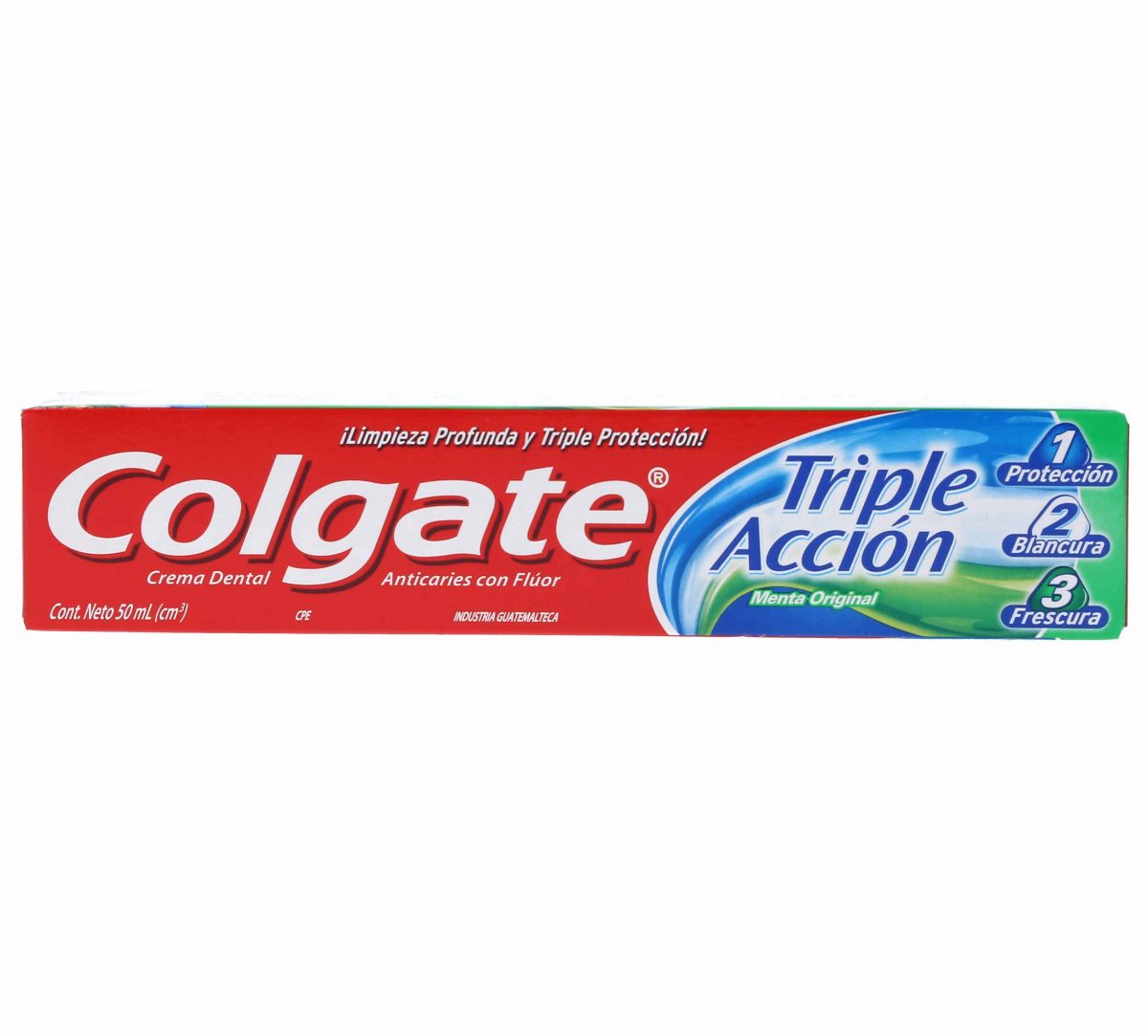 Pasta dental Colgate triple accion menta Original 50ml cp (7509546003108)